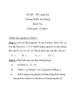 kiểm tra 1 tiết môn hóa học lớp 10 Sở GD – ĐT Lạng Sơn Trường THPT Na Dương pot