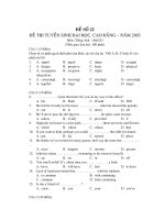 TUYỂN SINH ANH VĂN - ĐỀ SỐ 22 pot