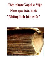 Tiếp nhận Gogol ở Việt Nam qua bản dịch 
