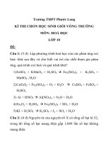 KÌ THI CHON HỌC SINH GIỎI VÒNG TRƯỜNG MÔN: HOÁ HỌC LỚP 10 Trường THPT Phước Long pot
