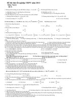 Đề thi thử tốt nghiệp THPT năm 2011 Môn: Vật lý Đề 5 pot