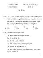 ĐỀ THI THỬ ĐẠI HỌC LẦN III Mã đề 116 TRƯỜNG THPT NGUYỄN DU pot