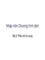 Nhập môn Chương trình dịch - Bài 2 potx