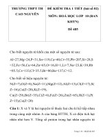 ĐỀ KIỂM TRA 1 TIẾT MÔN: HOÁ HỌC LƠP 10 MÃ ĐỀ 485 TRƯƠNG THPT TH CAO NGUYÊN pdf