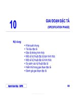 Bài giảng công nghệ phần mềm - Phần 2 Các giai đoạn trong chu trình sống của phần mềm - Chương 10 pdf