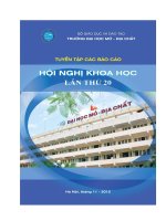 tuyển tập các báo cáo hội nghị khoa học lần thứ 20 hà nội tháng 11 năm 2012 đại học mỏ địa chất
