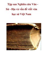 Tập san Nghiên cứu Văn Sử - Địa và vấn đề viết văn học sử Việt Nam pdf