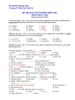 ĐỀ THI MẪU TỐT NGHIỆP THPT 2011 MÔN TIẾNG ANH potx