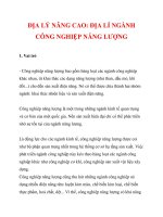 ĐỊA LÝ NÂNG CAO: ĐỊA LÍ NGÀNH CÔNG NGHIỆP NĂNG LƯỢNG doc