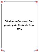 Xác định staphylococcus bằng phương pháp đếm khuẩn lạc và MPN pdf