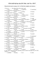 Đề thi mẫu Đại học năm 2011 Môn: Anh Văn – Đề 07 pptx