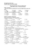 ĐỀ THAM KHẢO ÔN THI TỐT NGHIỆP THPT MÔN TIẾNG ANH 12 - NĂM HỌC 2010-2011 - TRƯỜNG THPT NGUYỄN DUY HIỆU doc