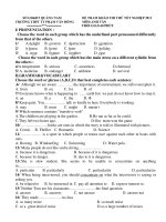 ĐỀ THAM KHẢO THI THỬ TỐT NGHIỆP 2011 MÔN:ANH VĂN ppt