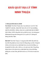 KHÁI QUÁT ĐỊA LÝ TỈNH NINH THUẬN ppsx