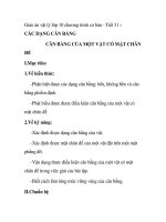 Giáo án vật lý lớp 10 chương trình cơ bản - Tiết 31 : CÁC DẠNG CÂN BẰNG CÂN BẰNG CỦA MỘT VẬT CÓ MẶT CHÂN ĐẾ pptx