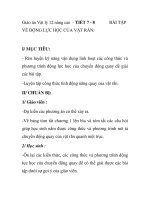 Giáo án Vật lý 12 nâng cao - TIẾT 7 - 8 VỀ ĐỘNG LỰC HỌC CỦA VẬT RẮN. potx