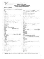 Đề Kiểm Tra Trắc Nghiệm Môn : Tiếng Anh - Mã đề 345 pps