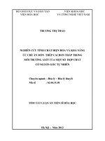 tóm tắt luận án tiến sĩ nghiên cứu tính chất điện hóa và khả năng ức chế ăn mòn thép cacbon thấp trong môi trường axit của một số hợp chất có gốc tự nhiên