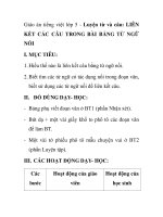 Giáo án tiếng việt lớp 5 - Luyện từ và câu: LIÊN KẾT CÁC CÂU TRONG BÀI BẰNG TỪ NGỮ NÓI pdf
