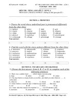 KÌ THI CHỌN HỌC SINH GIỎI TỈNH NĂM HỌC 2010-2011 Môn thi: TIẾNG ANH LỚP 12 THPT – BẢNG A5 pdf
