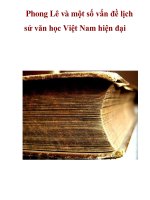 Phong Lê và một số vấn đề lịch sử văn học Việt Nam hiện đại _1 doc