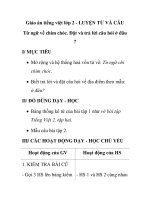 Giáo án tiếng việt lớp 2 - LUYỆN TỪ VÀ CÂU: Từ ngữ về chim chóc. Đặt và trả lừi câu hỏi ở đâu ? ppsx