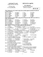 Đề thi trắc nghiệm Môn Tiếng Anh - Trường THPT Nam Tiền Hải pptx
