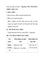 Giáo án tiếng việt lớp 5 - Tập đọc: NẾU TRÁI ĐẤT THIẾU TRẺ CON potx