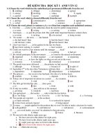 ĐỀ KIỂM TRA HỌC KỲ I ANH VĂN 12 potx