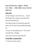 Giáo án thể dục lớp 5 - BÀI 26: ĐỘNG TÁC: NHẢY – TRÒ CHƠI: CHẠY NHANH THEO SỐ potx