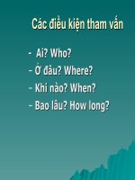 bài 6. các điều kiện tham vấn-who, when, where, how long