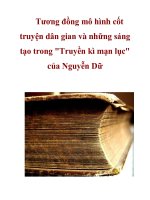 Tương đồng mô hình cốt truyện dân gian và những sáng tạo trong 