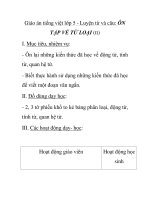 Giáo án tiếng việt lớp 5 - Luyện từ và câu: ÔN TẬP VỀ TỪ LOẠI (tt) ppsx