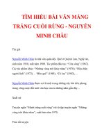 TÌM HIỂU BÀI VĂN MẢNG TRĂNG CUỐI RỪNG - NGUYỄN MINH CHÂU_1 pps