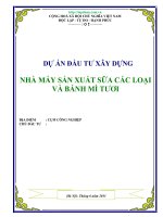 Lập dự án bánh mì sữa và bánh mì tươi