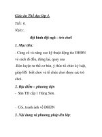 Giáo án Thể dục lớp 4 - Tiết: 6. đội hình đội ngũ – trò chơI 1. Mục docx