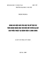 Đánh giá hiệu quả của hoá trị bổ trợ ECX trên bệnh nhân ung thư biểu mô tuyến dạ dày sau phẫu thuật tại bệnh viện k