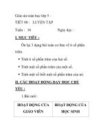 Giáo án toán học lớp 5 TIẾT 80 : LUYỆN TẬP pptx