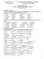 KỲ THI CHỌN HỌC SINH GIỎI LỚP 12 THPT Năm học 2010 – 2011(vòng 2) pot