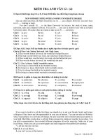 KIỂM TRA ANH VĂN 12 - (4) pptx