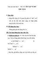 Giáo án toán lớp 5 - Tiết 147: ÔN TẬP VỀ ĐO THỂ TÍCH doc
