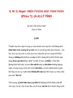 G. W. G. Hegel : HIỆN TƯỢNG HỌC TINH THẦN[Phần 7]: (A A) LÝ TÍNH_4 pdf