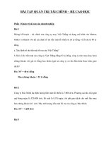 BÀI TẬP QUẢN TRỊ TÀI CHÍNH – HỆ CAO HỌC