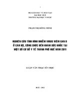 Nghiên cứu tình hình nhiễm virus viêm gan b ở cán bộ, công chức đến khám sức khỏe tại một số cơ sở y tế thành phố huế năm 2011