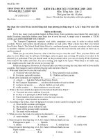 KIỂM TRA HỌC KỲ I NĂM HỌC 2010 - 2011 Môn: TIẾNG ANH - Mã đề thi: 900 ppt