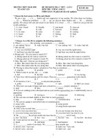 ĐỀ THI KIỂM TRA 1 TIẾT LẦN 1 MÔN THI : TIẾNG ANH 12 - MÃ ĐỀ 246 ppsx