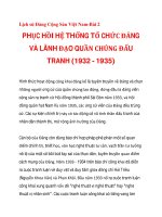 PHỤC HỒI HỆ THỐNG TỔ CHỨC ĐẢNG VÀ LÃNH ĐẠO QUẦN CHÚNG ĐẤU TRANH (1932 - 1935)_2 ppsx