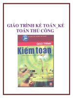 GIÁO TRÌNH KẾ TOÁN_KẾ TOÁN THỦ CÔNG doc