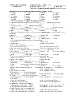 ĐỀ THI KIỂM TRA 1 TIẾT LẦN 1 MÔN THI : TIẾNG ANH 12 - MÃ ĐỀ 190 ppt