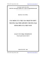 Tác động của việc gia nhập tổ chức thương mại thế giới đến thương mại hàng hóa của Việt Nam